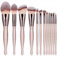 BS-MALL vegan makeup brushes champagne gold custom logo 12 piece makeup brush set